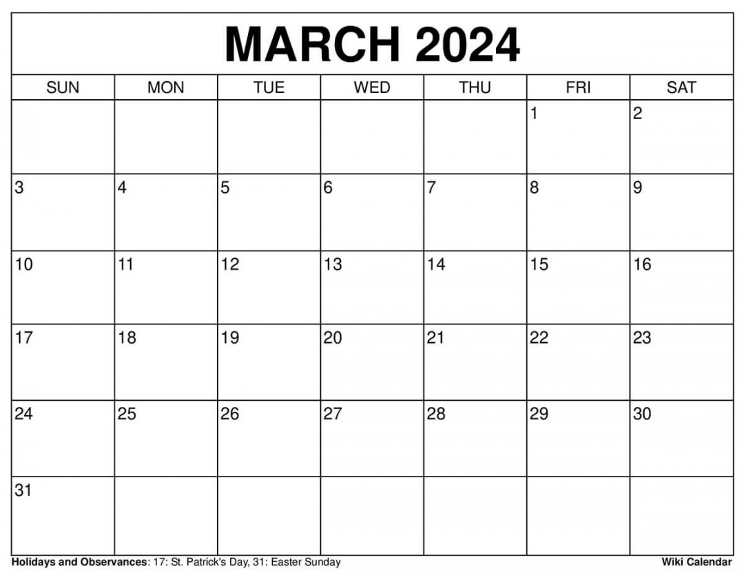 printable march calendar templates with holidays 0