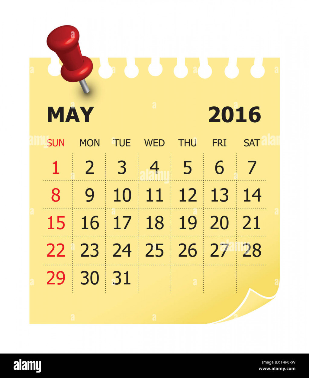 Simple calendar for May  Stock Photo - Alamy