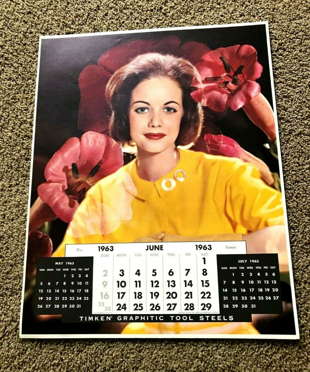 "JUNE " Pretty Gal Birthday Month Calendar Art Print (" X ") Rare!