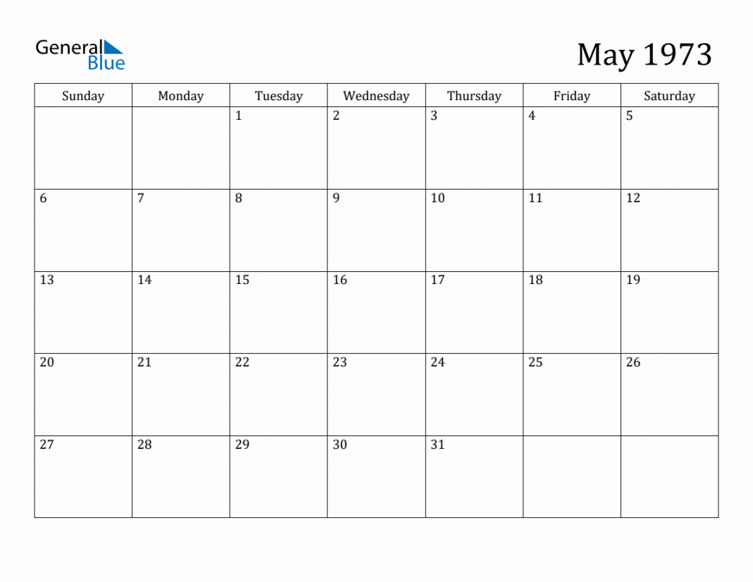 May  Monthly Calendar