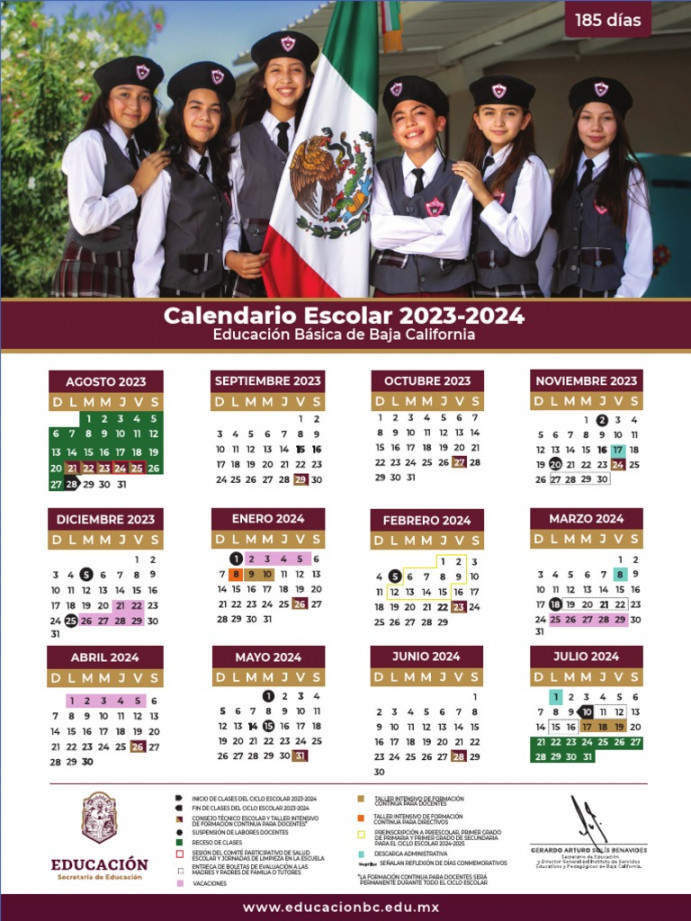 Calendario Escolar BC  PDF