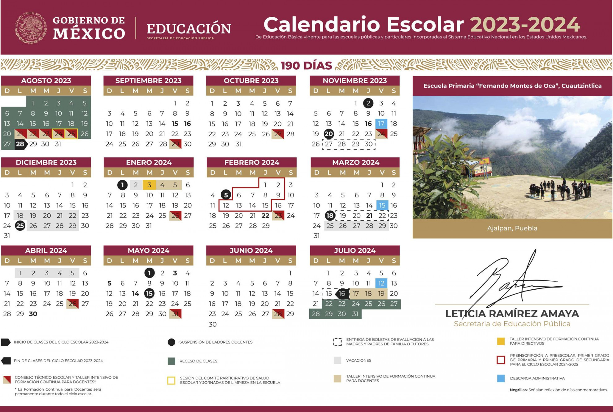 Calendario SEP - – Admisiones – Centro Educativo Cruz Azul