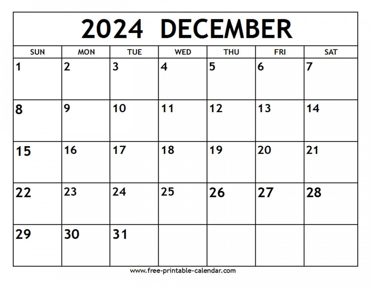 December  Calendar - Free-printable-calendar