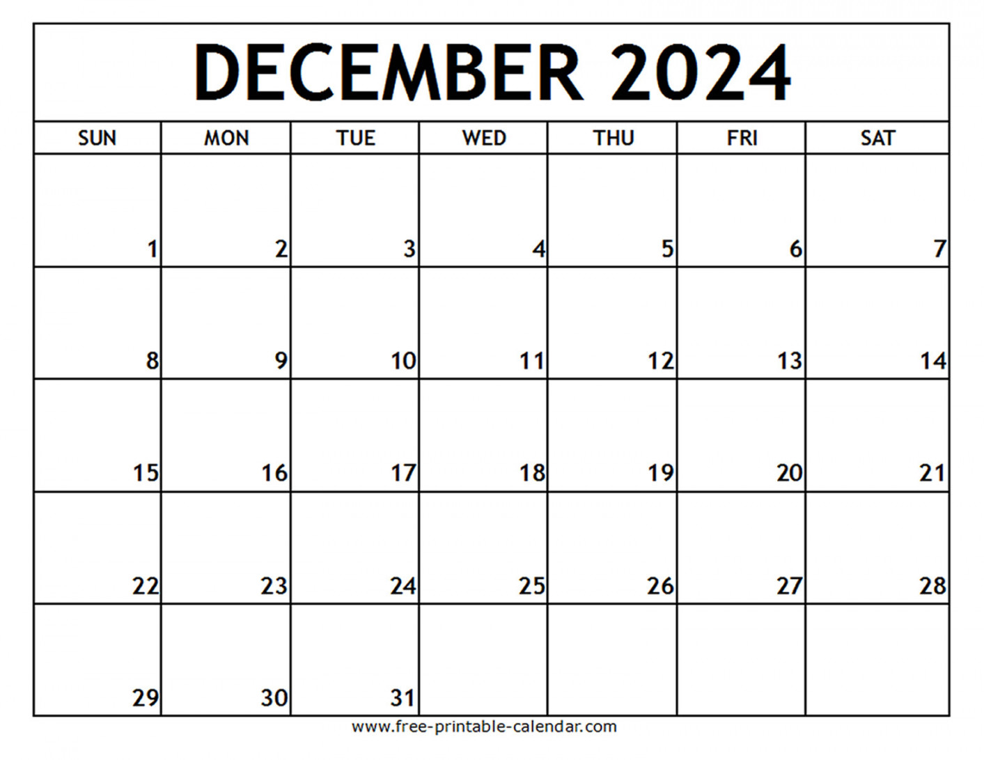 december printable calendar free printable calendar com