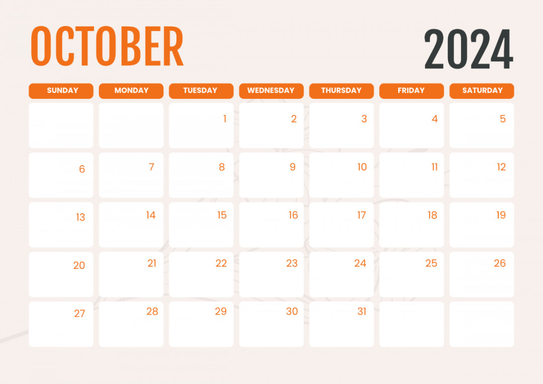 Editable October Calendar  Template - Edit Online & Download