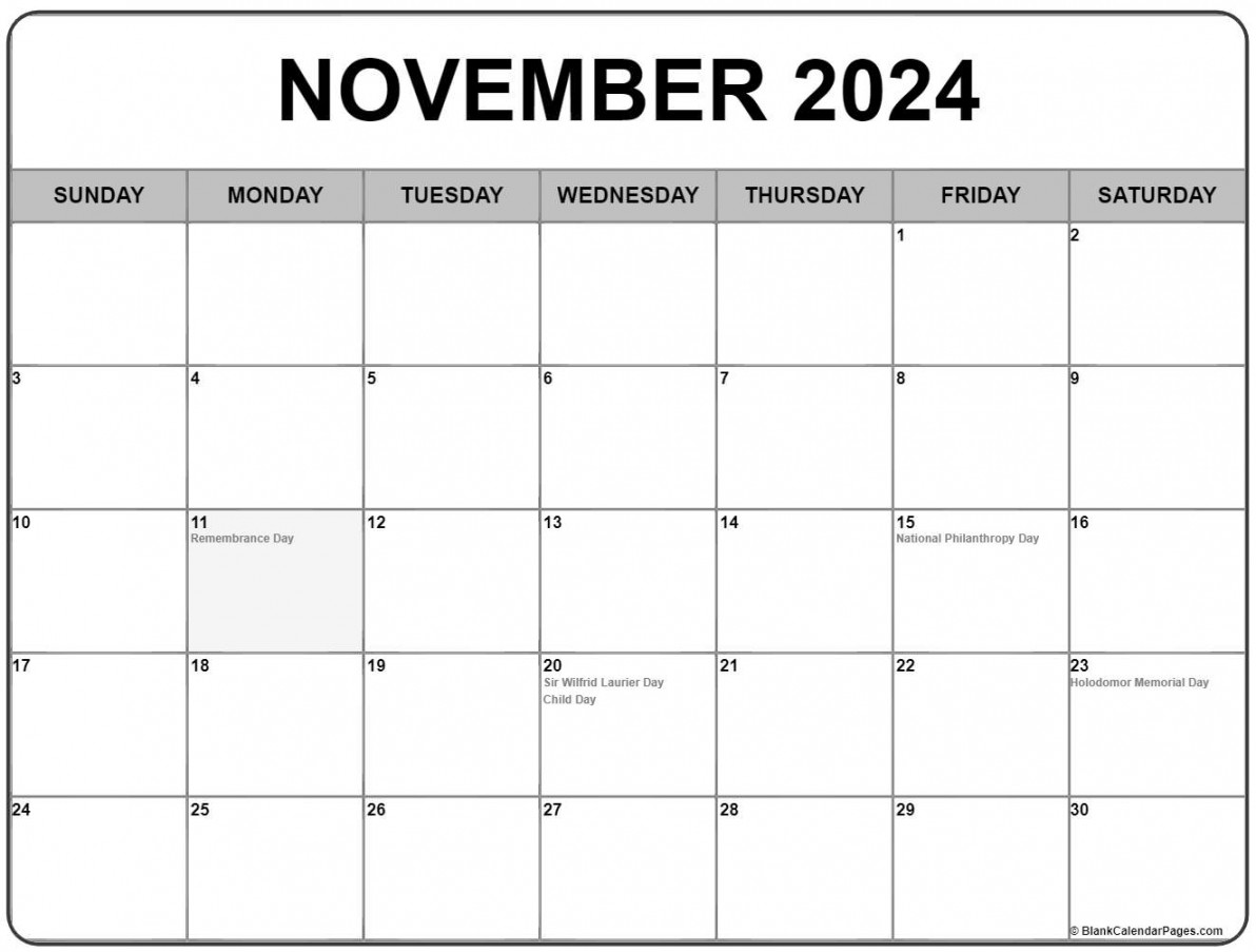 november with holidays calendar 3