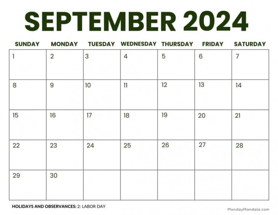 September  Calendars ( Free PDF Printables)