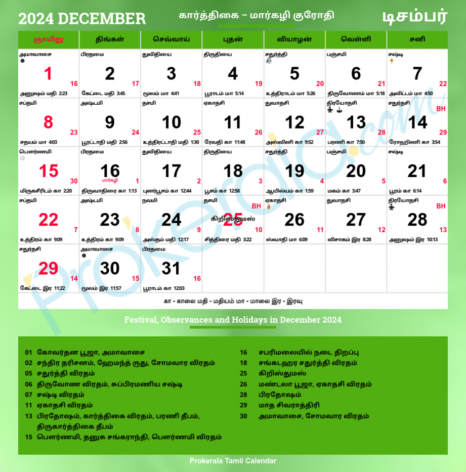 tamil calendar december 0