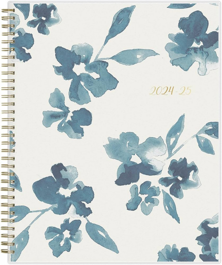 blue sky academic year weekly and monthly planner x frosted flexible cover wirebound bakah blue 13191 a2
