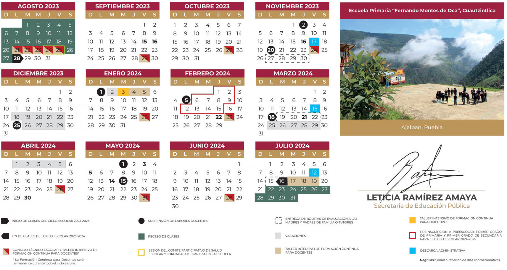Calendario escolar  a  Yucatán - Calendario SEP MX
