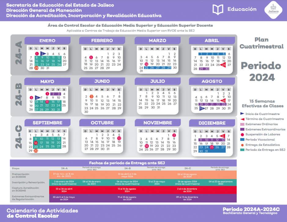 Calendarios Escolares - Subsecretaría de Educación Media Superior