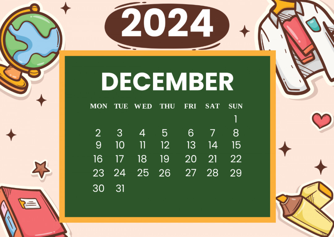 December  School Calendar Template - Edit Online & Download