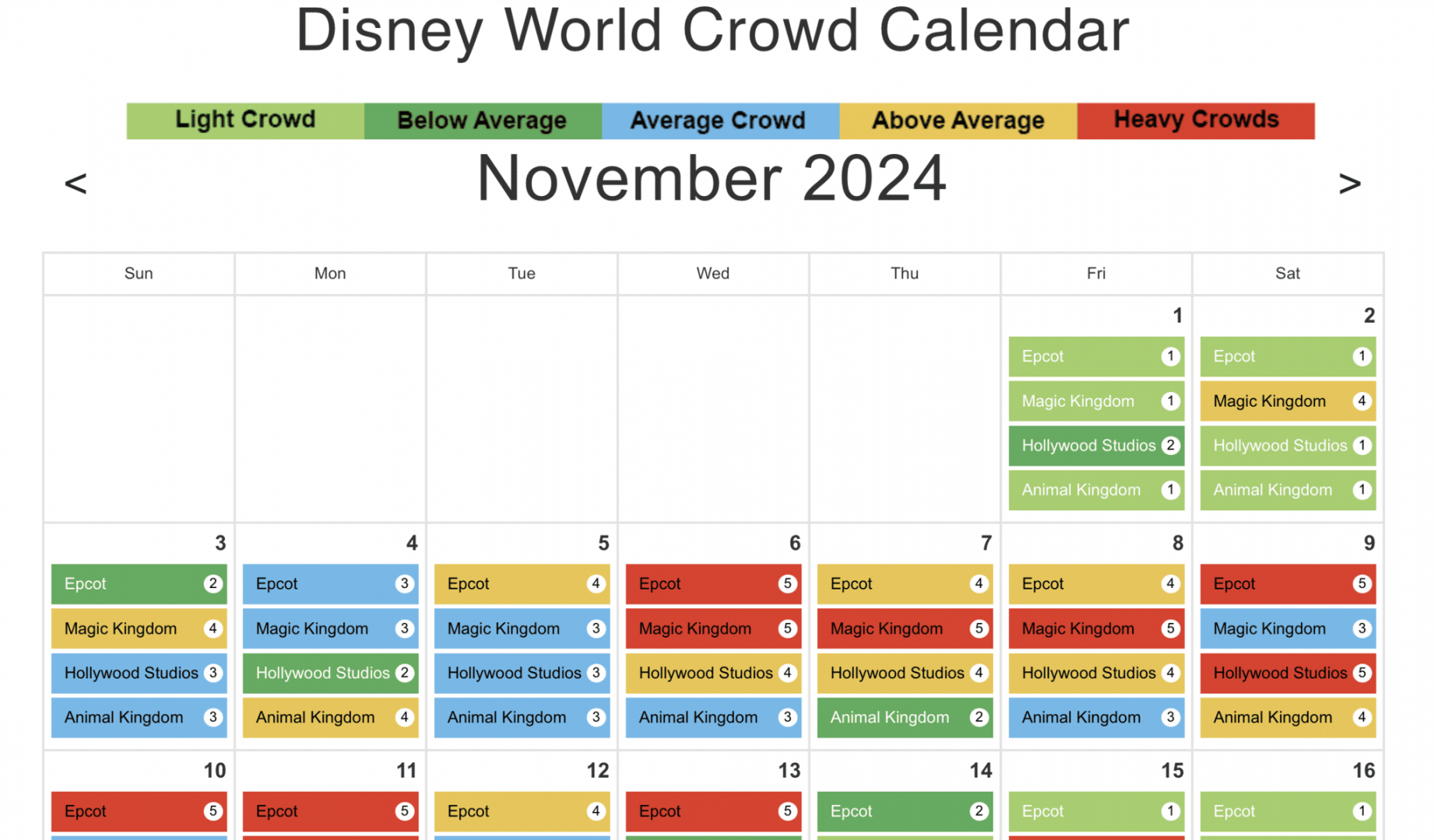 Disney World Crowd Calendar -  Best Times To Go