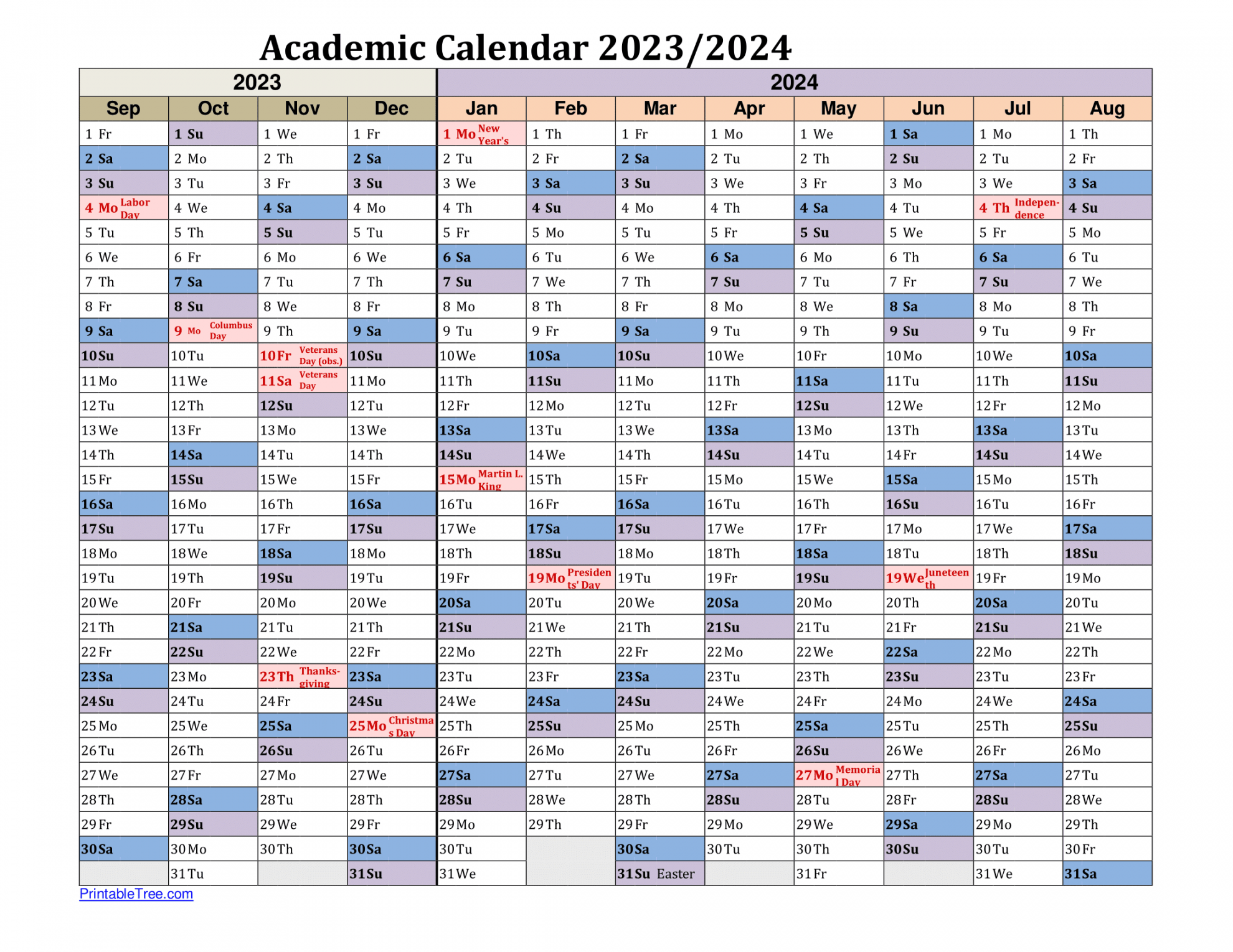 Free Printable Academic Calendar  to  Templates