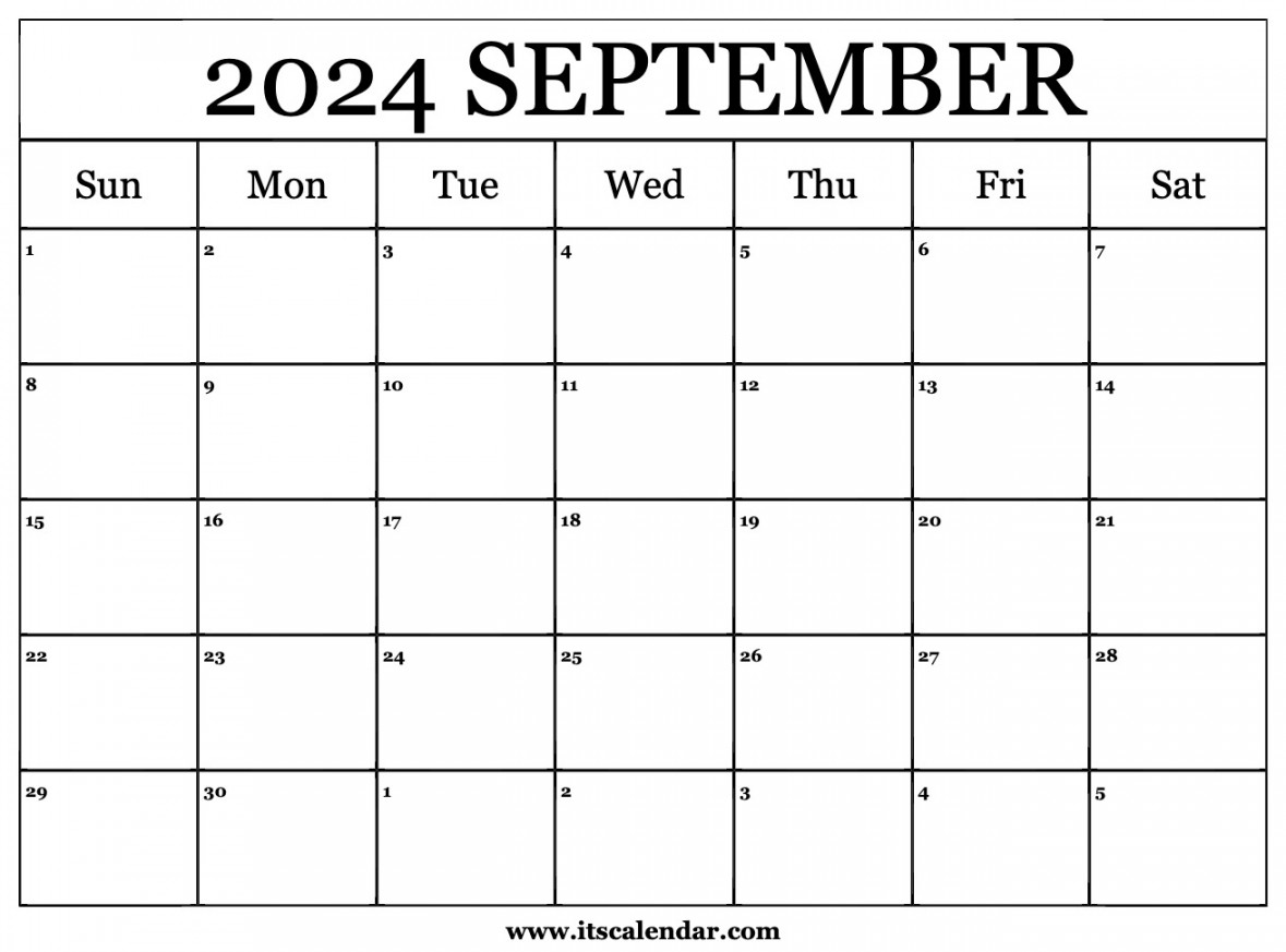 Free Printable September  Calendar