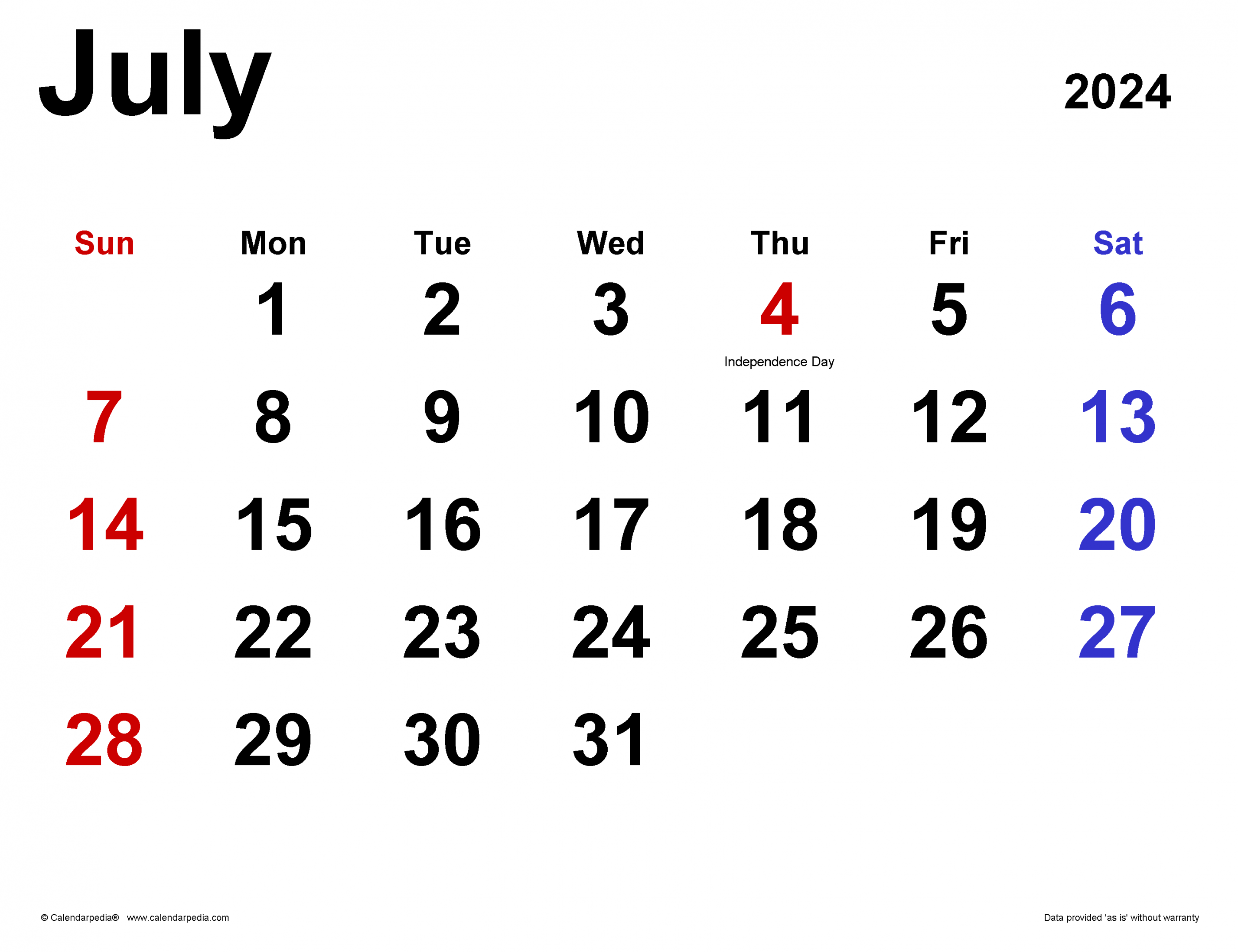 july calendar templates for word excel and pdf 1