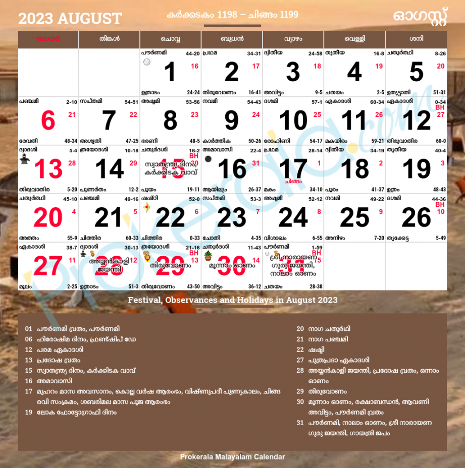 malayalam calendar kerala festivals kerala holidays 3