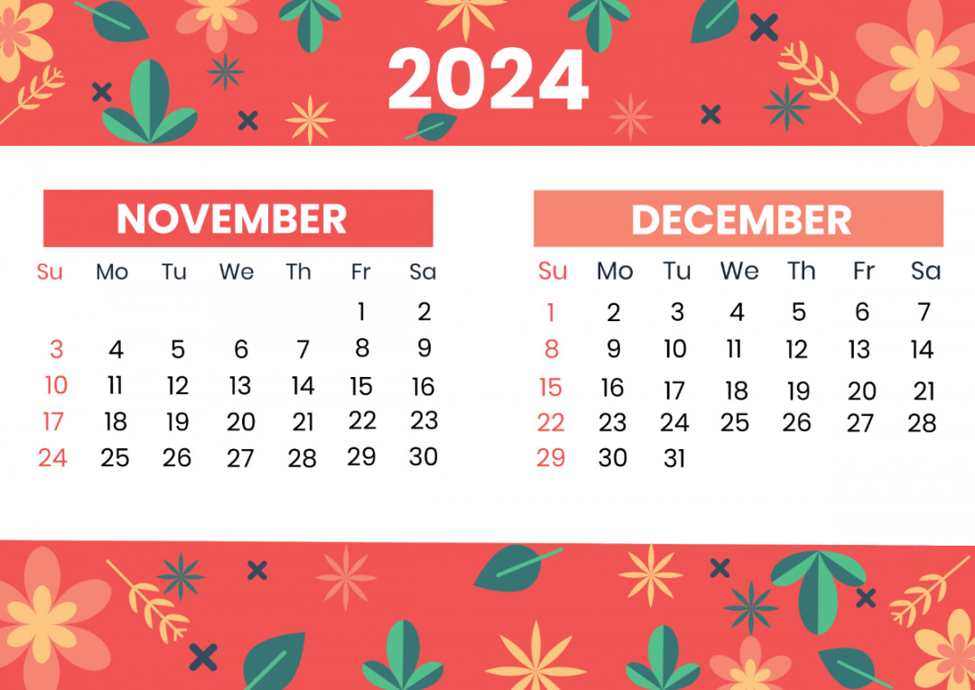 November and December  Calendar Template - Edit Online