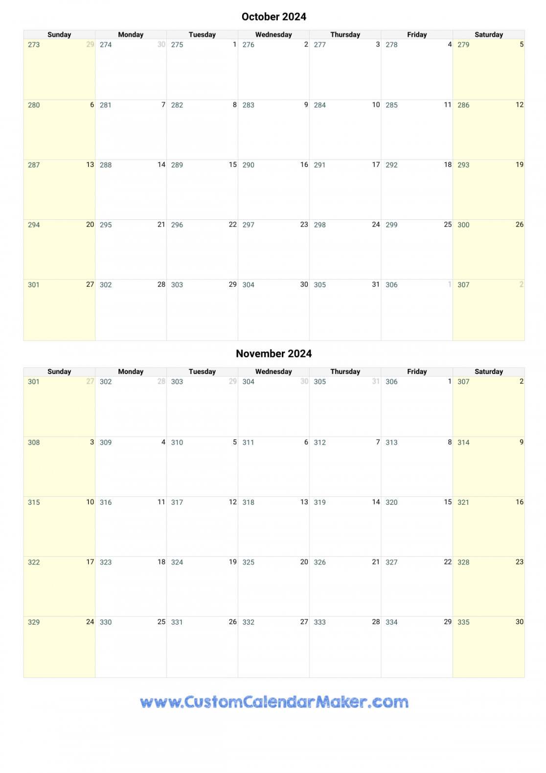 october and november printable calendar template 8
