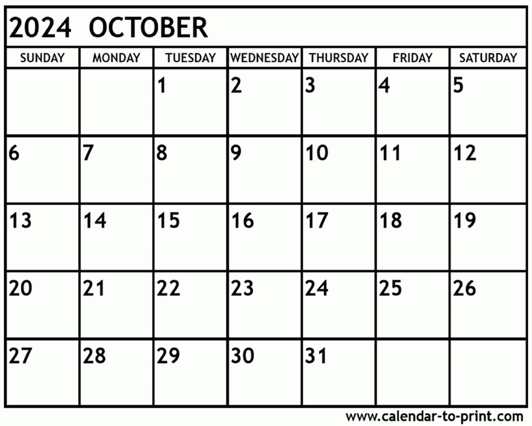 october calendar printable 0
