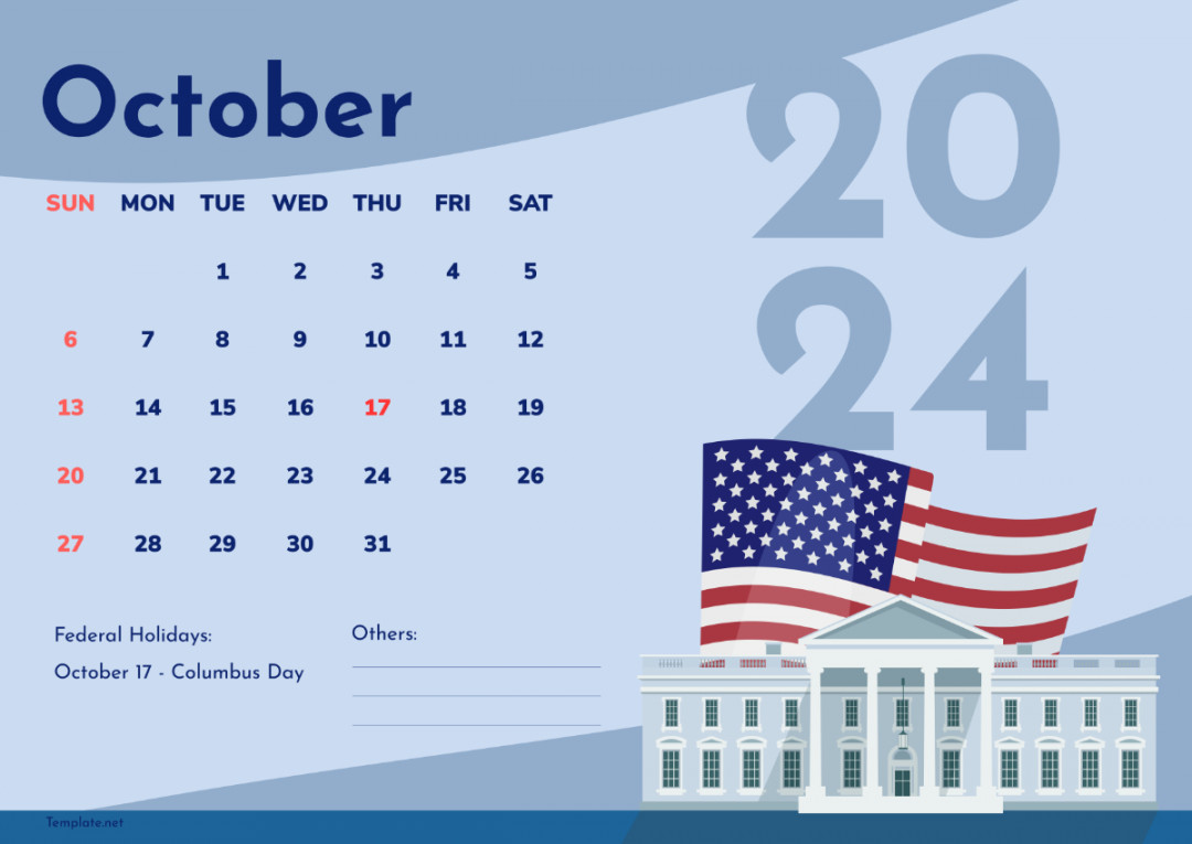 October  Calendar with Festivals Template - Edit Online