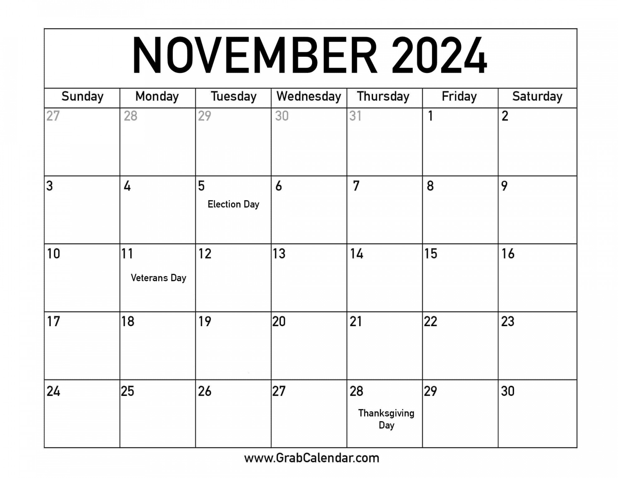 printable november calendar 0