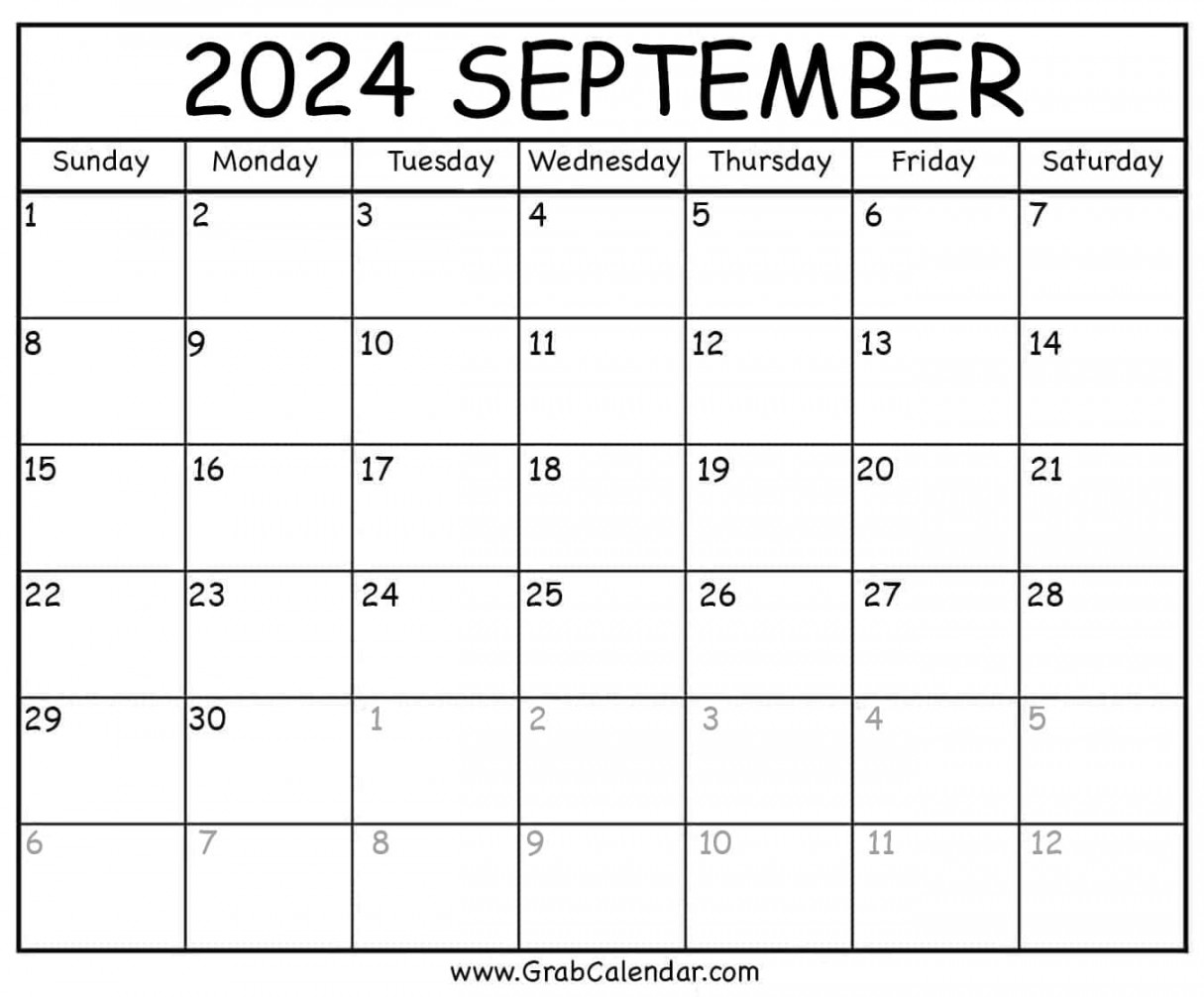 Printable September  Calendar