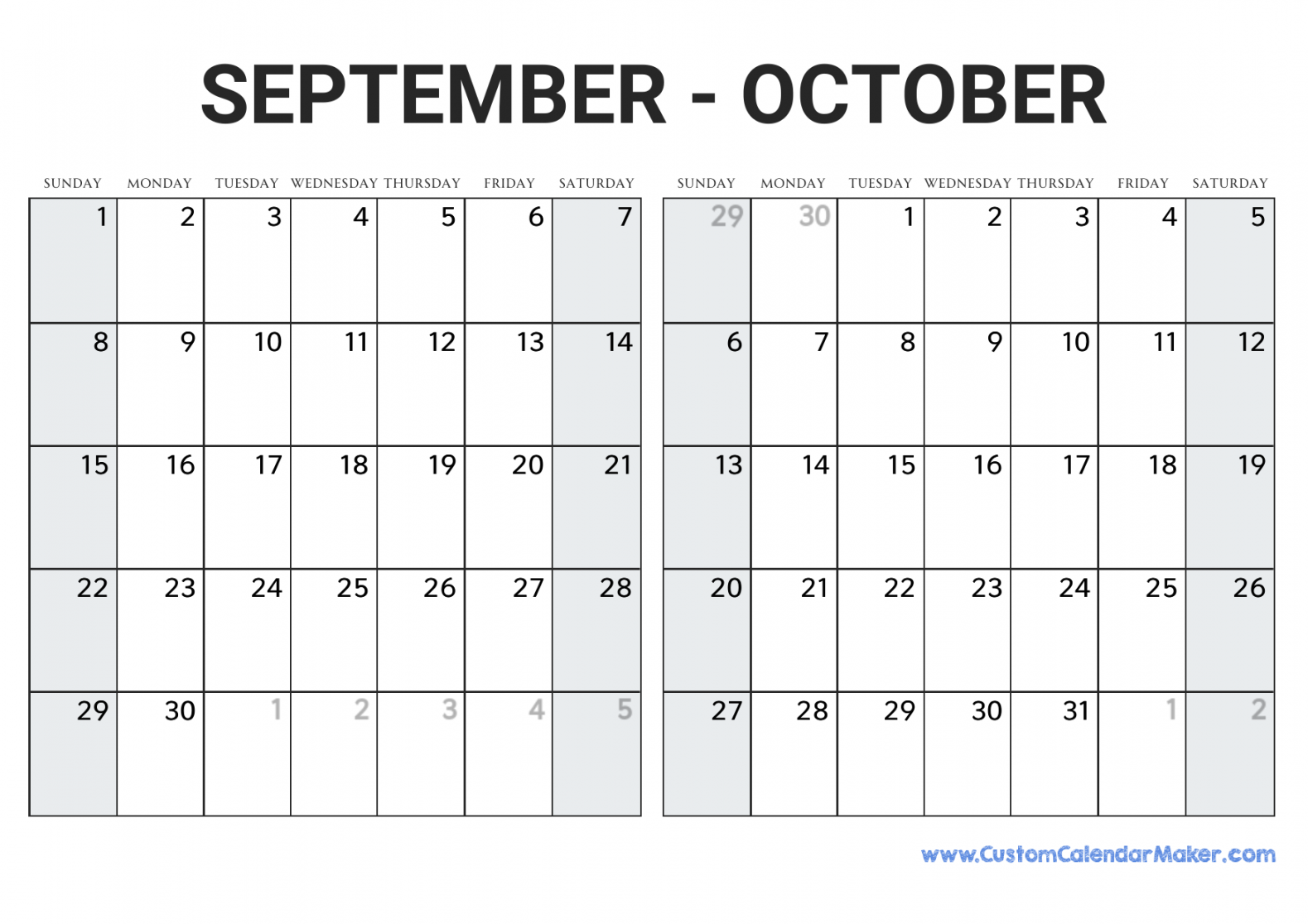 september and october printable calendar template 10