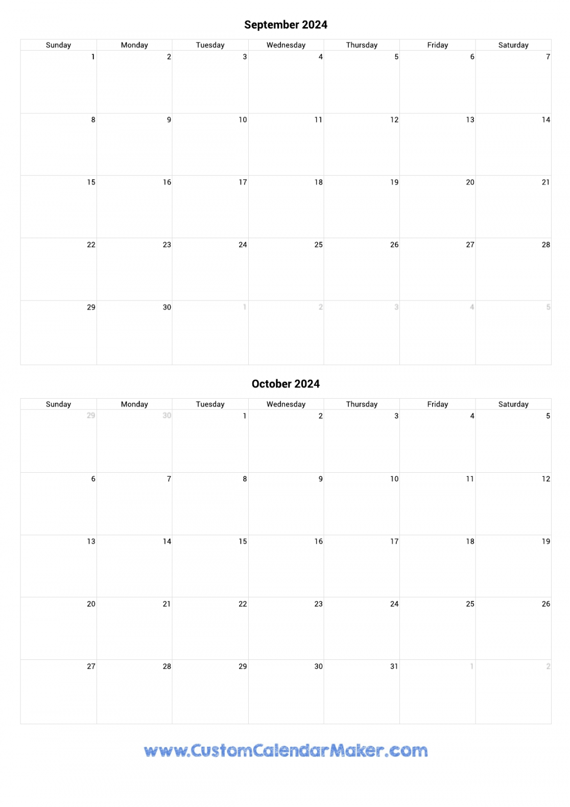 september and october printable calendar template 5