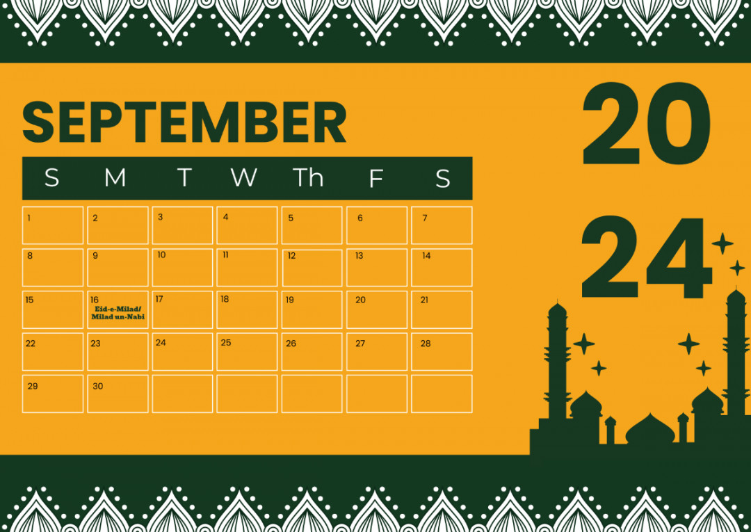 September  Calendar with Holidays India Template - Edit Online