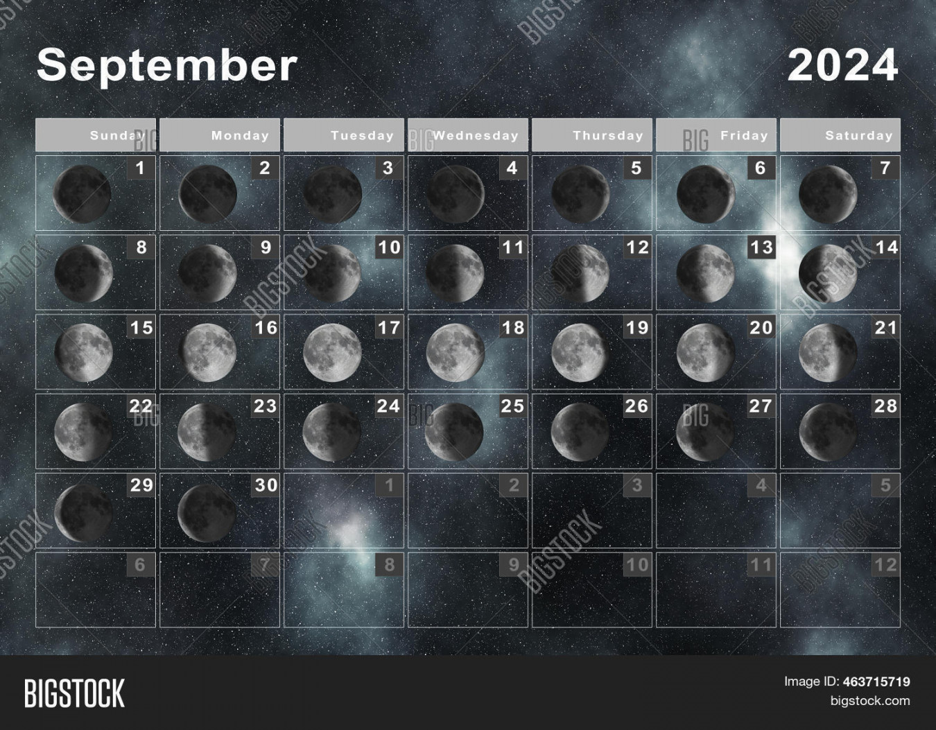 September  Lunar Image & Photo (Free Trial)  Bigstock