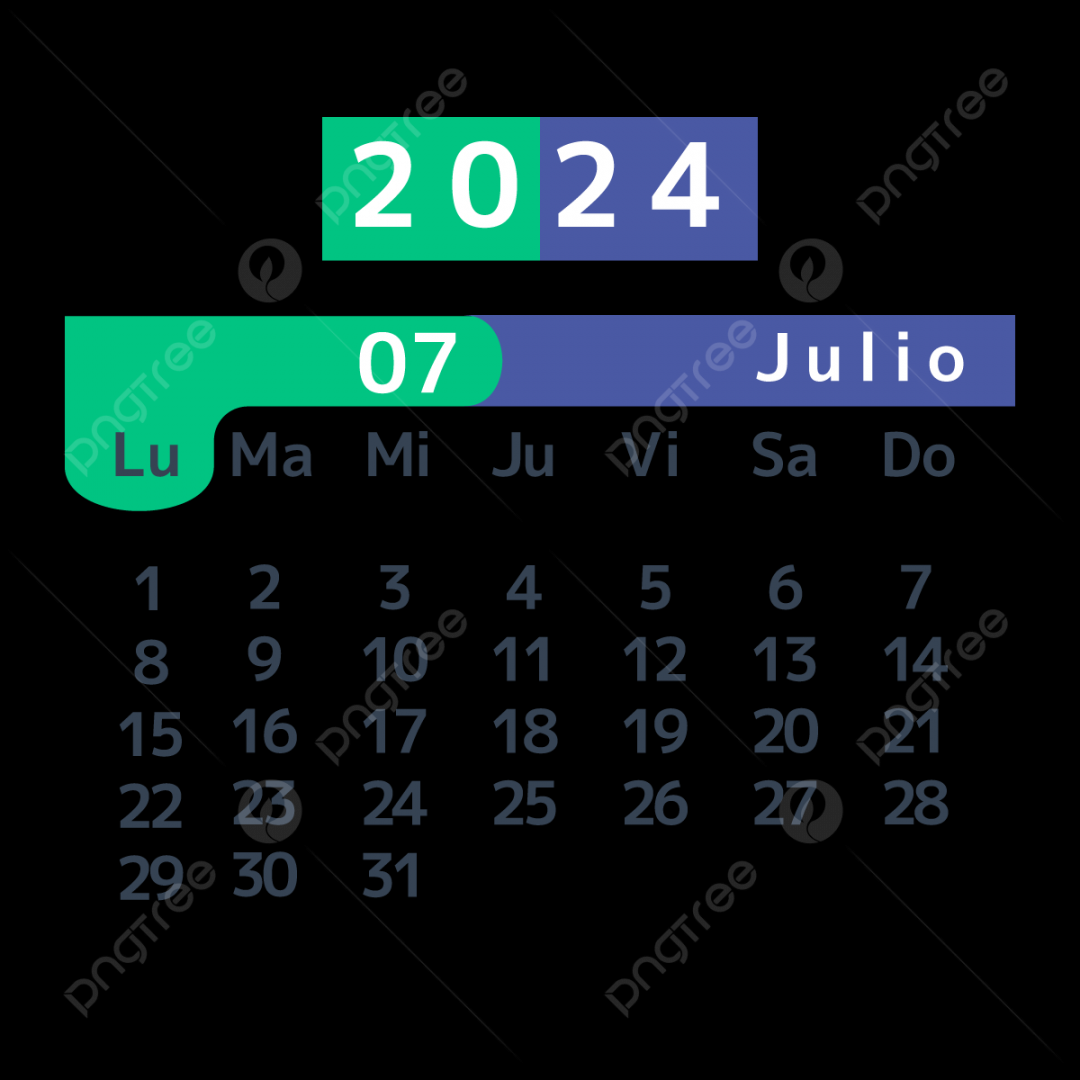 Spanish Calendar Creative July, Two Thousand And Twenty Four
