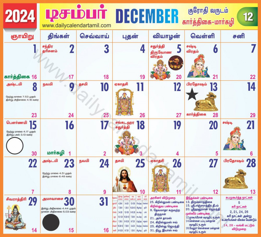 tamil calendar december 1