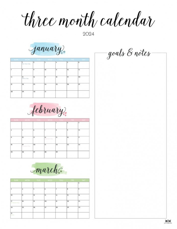three month quarterly calendars free calendars printabulls 0