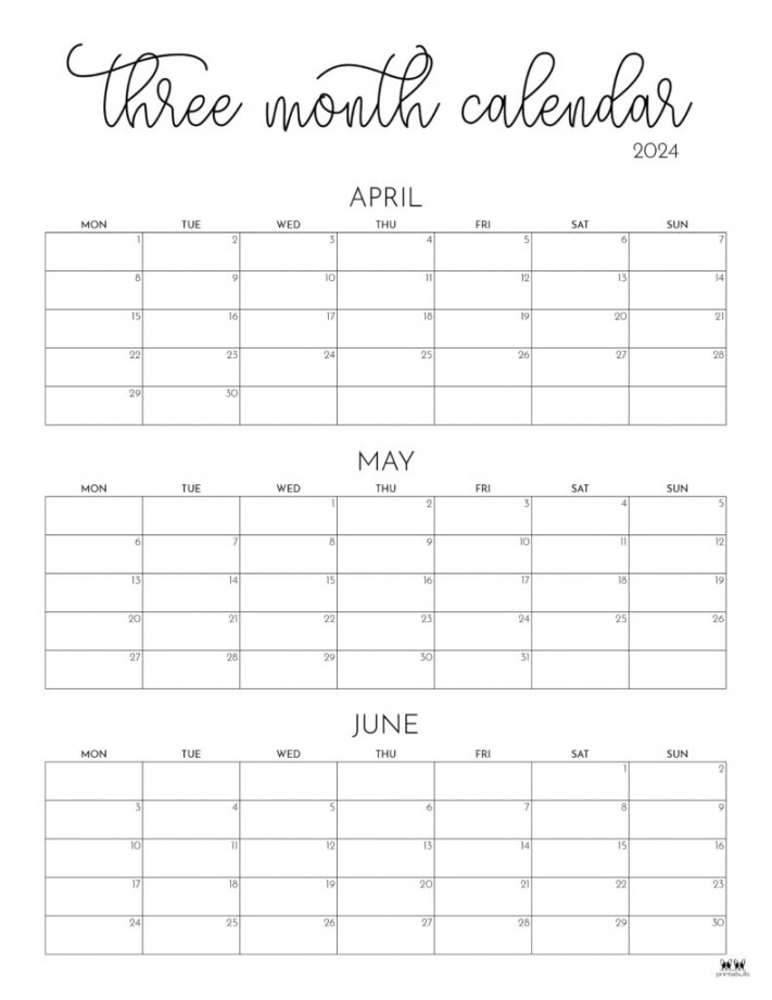 three month quarterly calendars free calendars printabulls 1