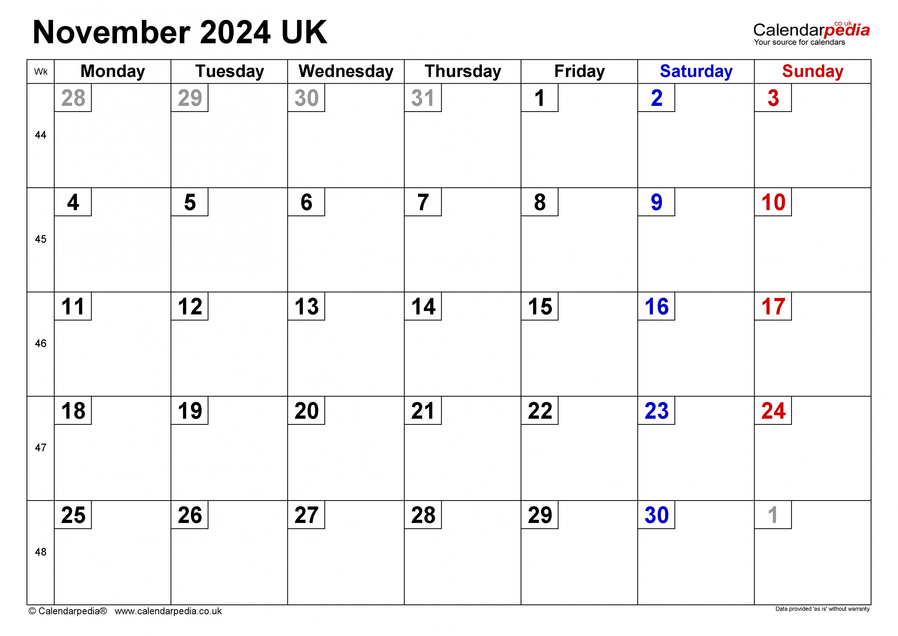 calendar november uk with excel word and pdf templates 2