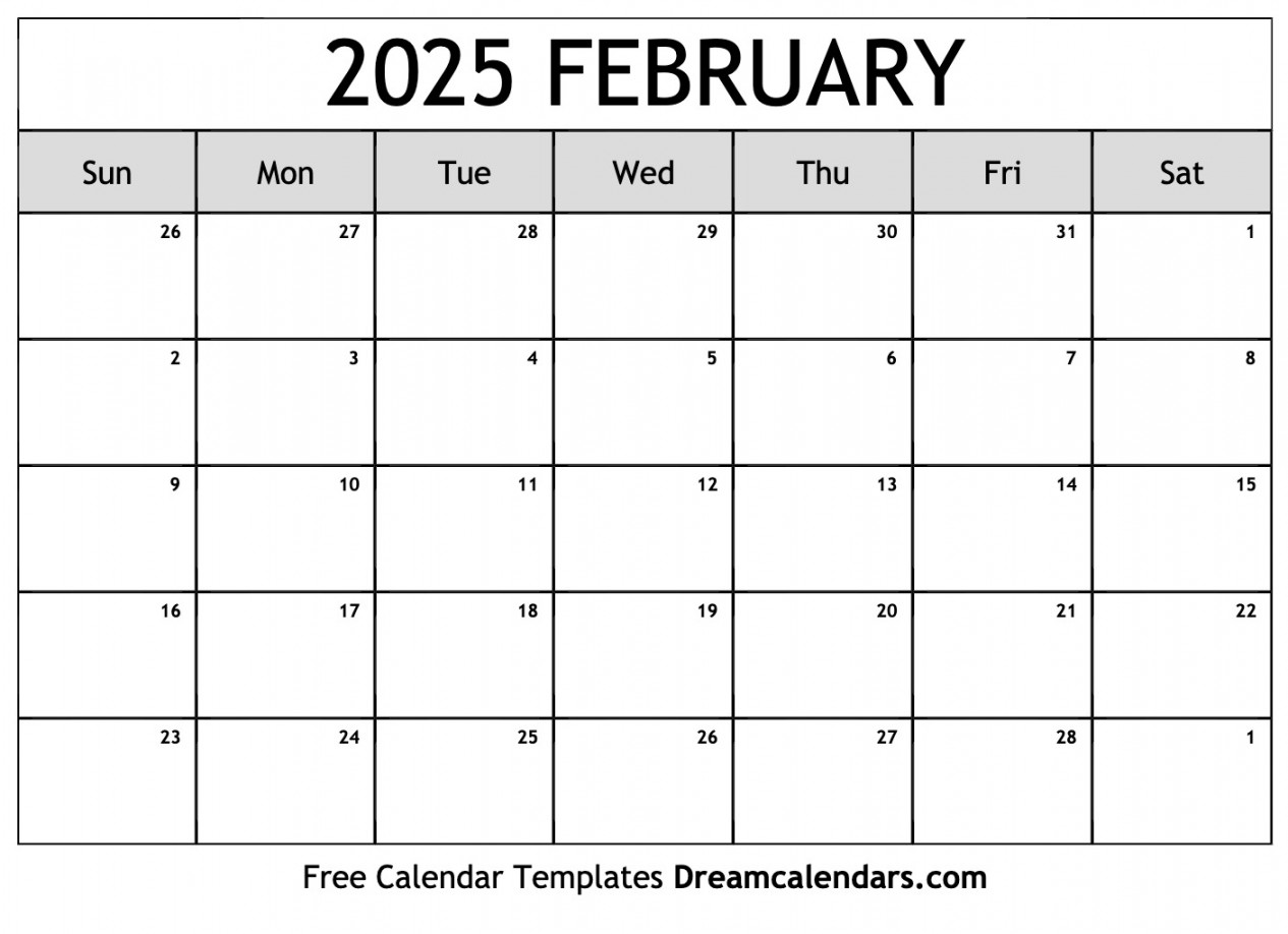 February  Calendar - Free Printable with Holidays and Observances