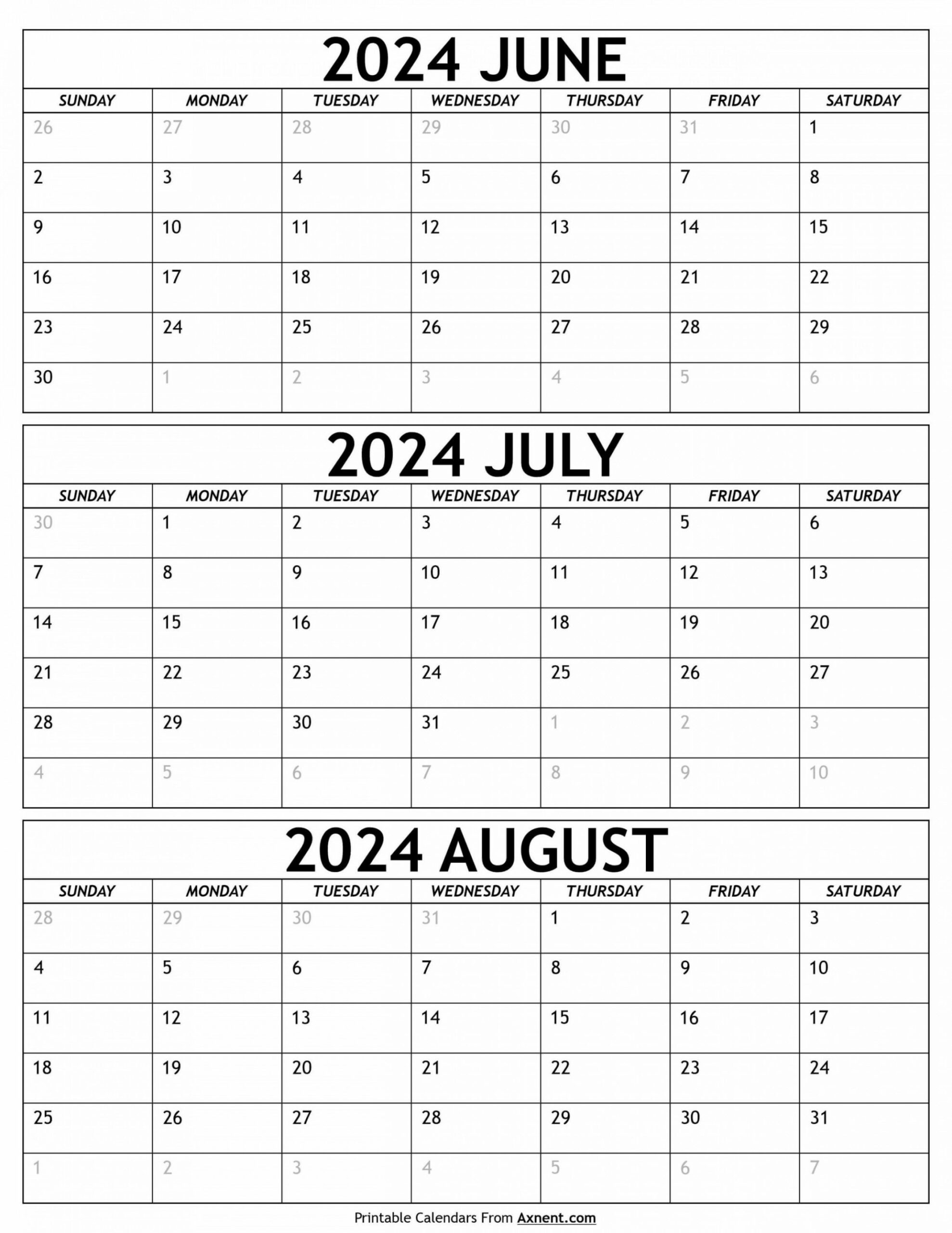 Printable Calendar June July August  in   June calendar