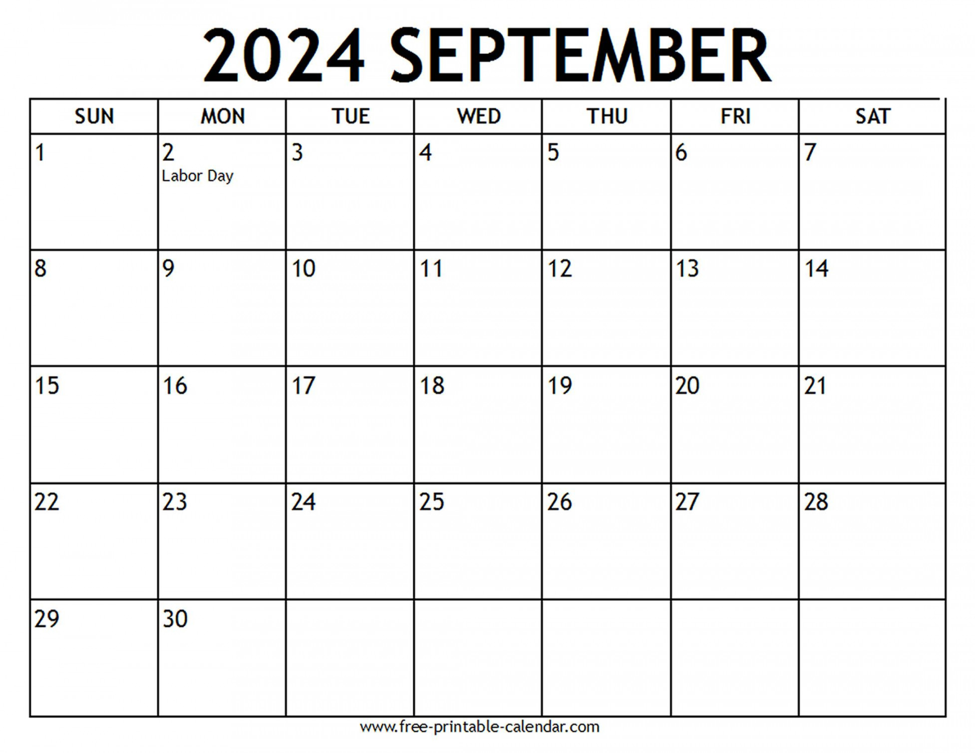 September  Calendar US Holidays - Free-printable-calendar