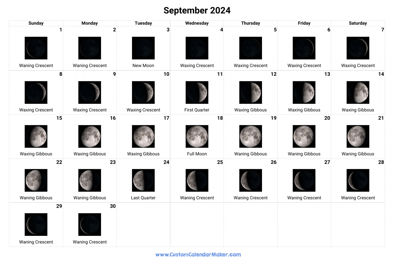 september moon phases calendar