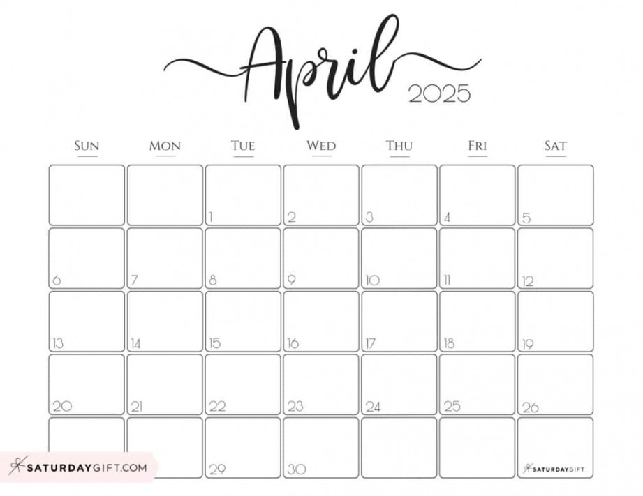 april calendar cute amp free printables saturdaygift 0