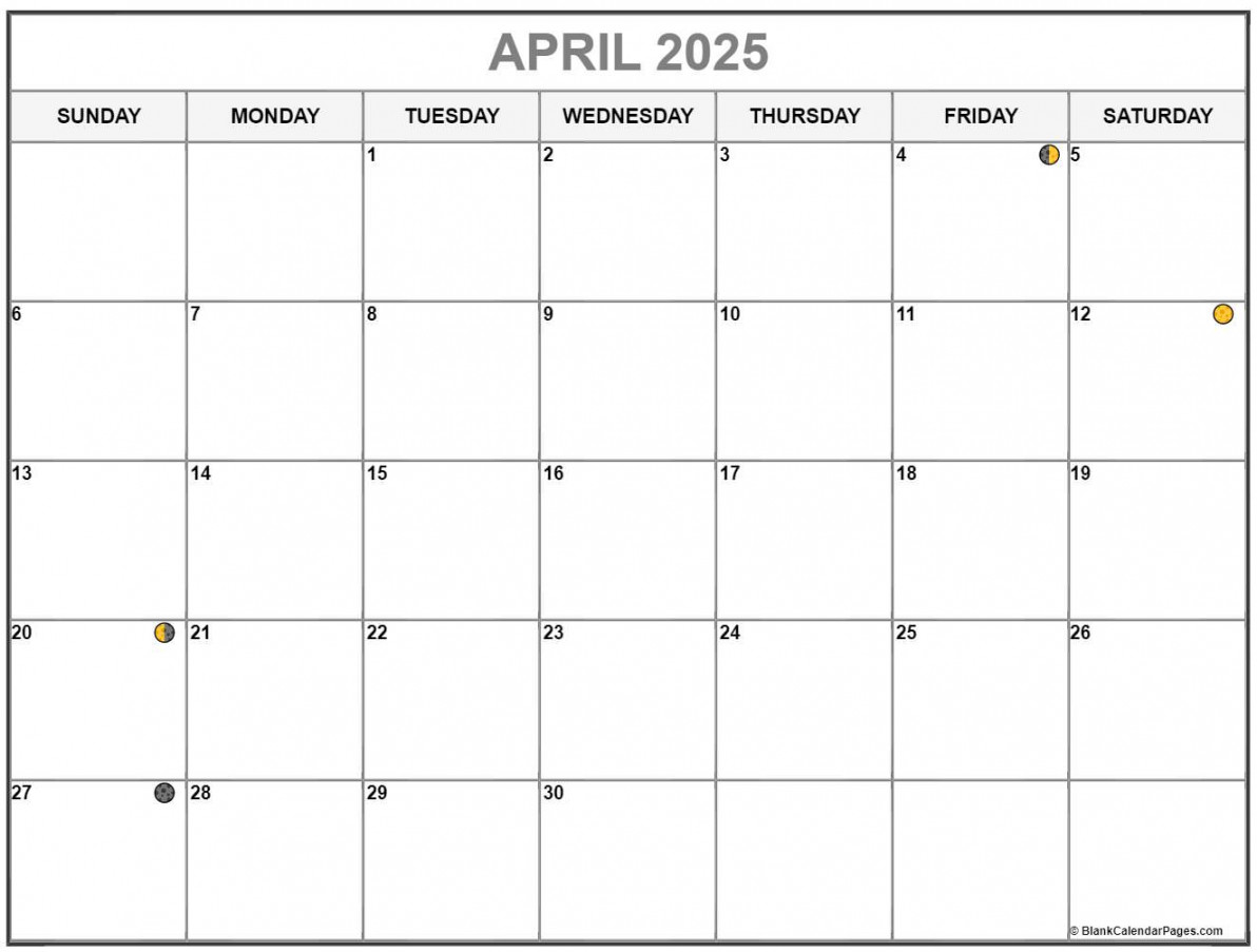 april lunar calendar moon phase calendar