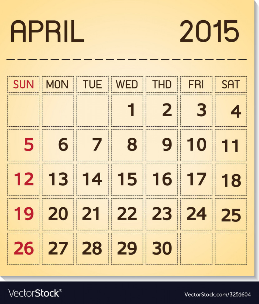 calendar april royalty free vector image