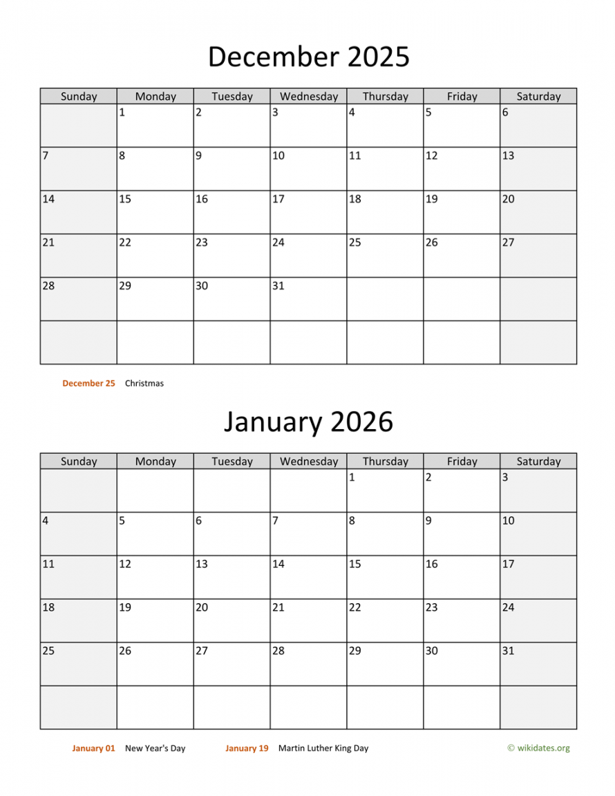december and january calendar wikidates org