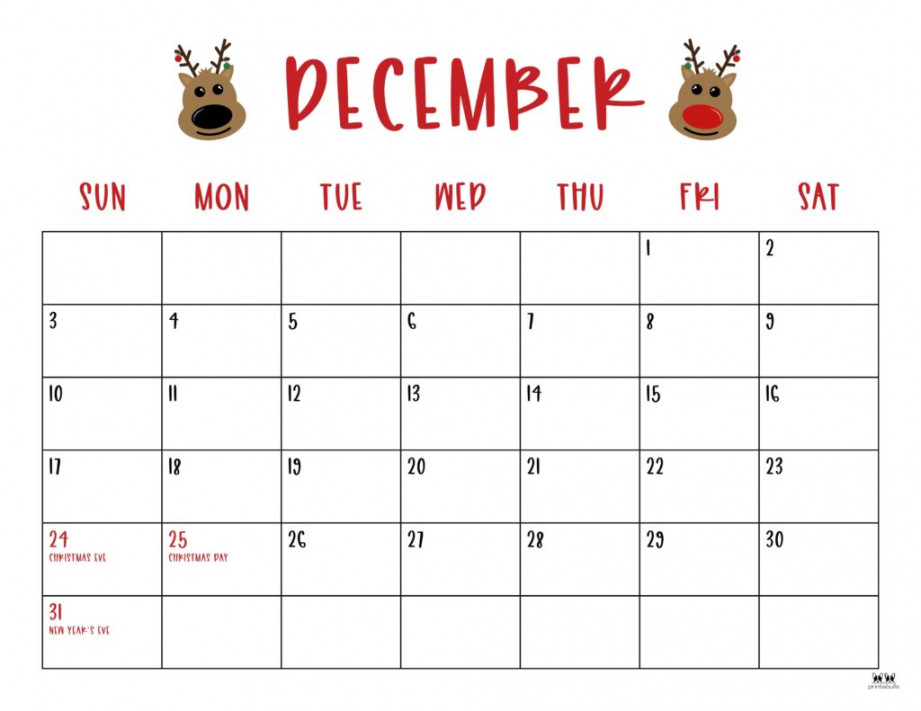 december calendars free printables printabulls 5