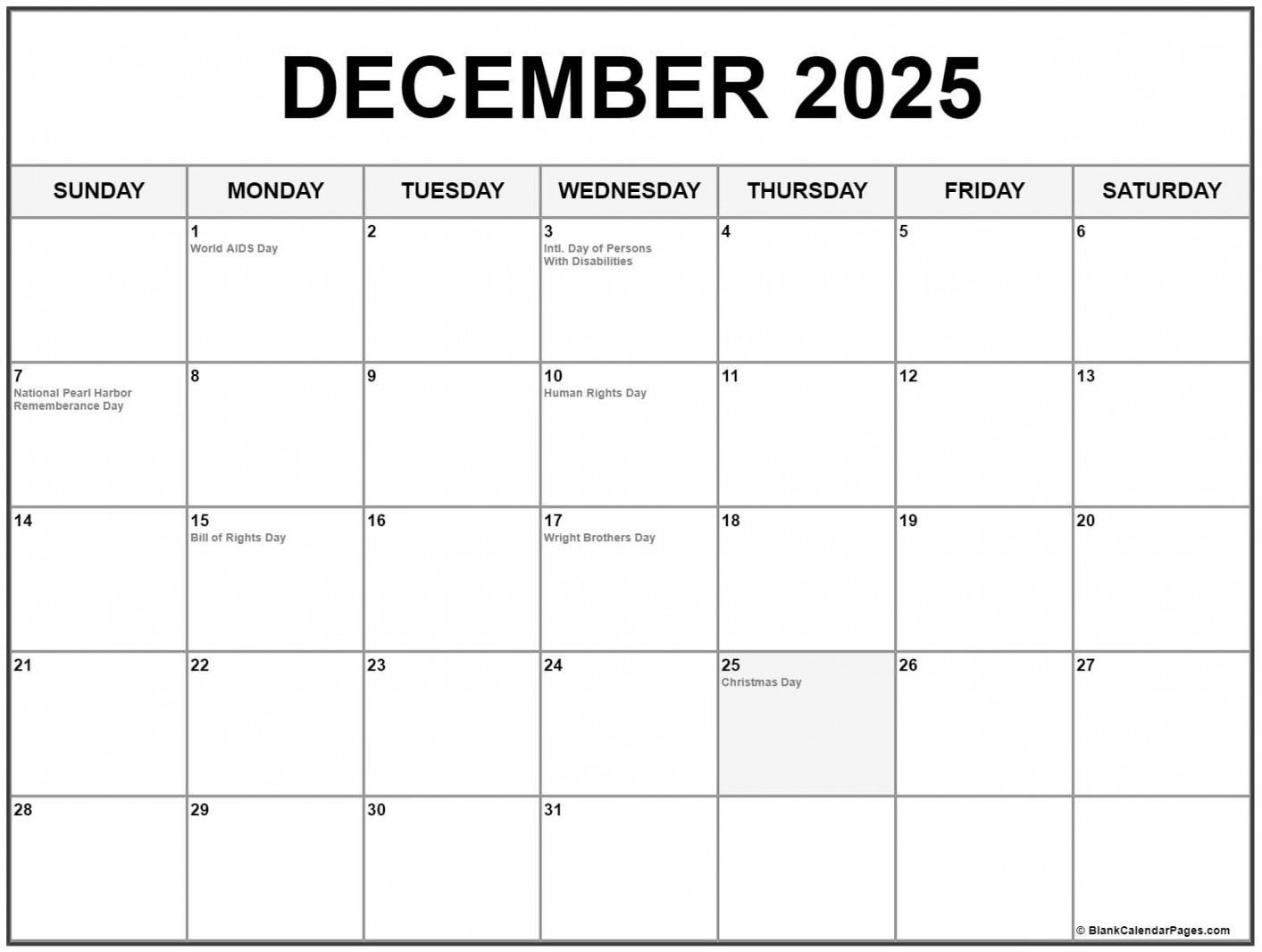 december with holidays calendar 0