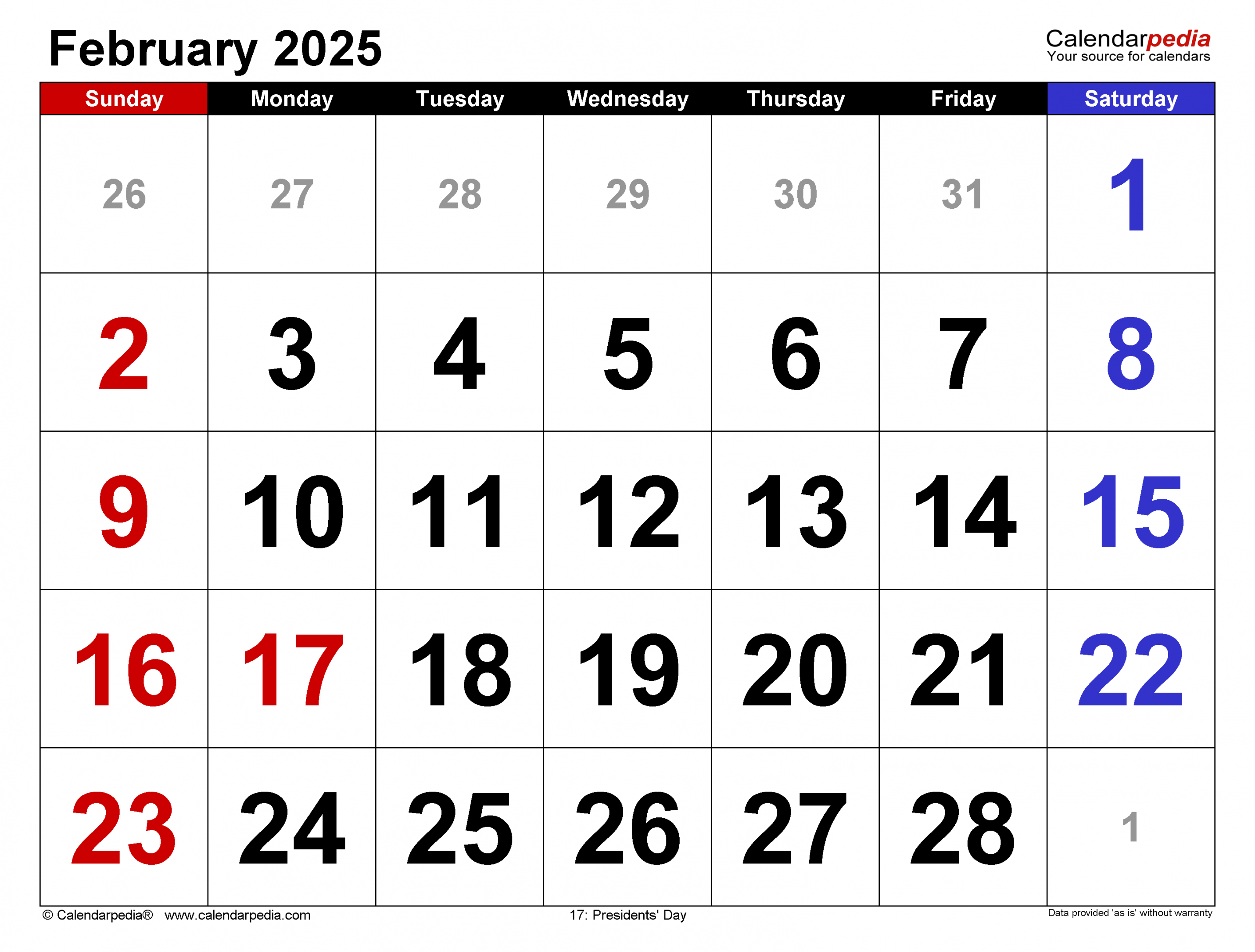 february calendar templates for word excel and pdf 4