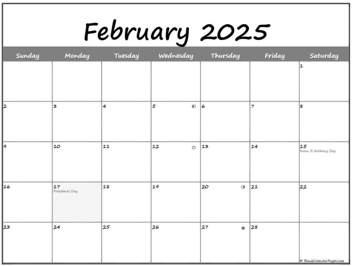 february lunar calendar moon phase calendar