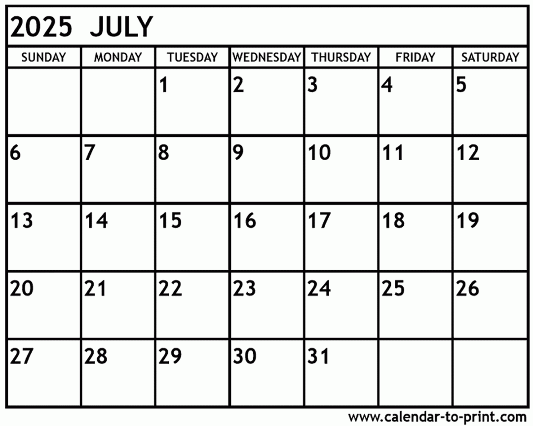 july calendar printable 0