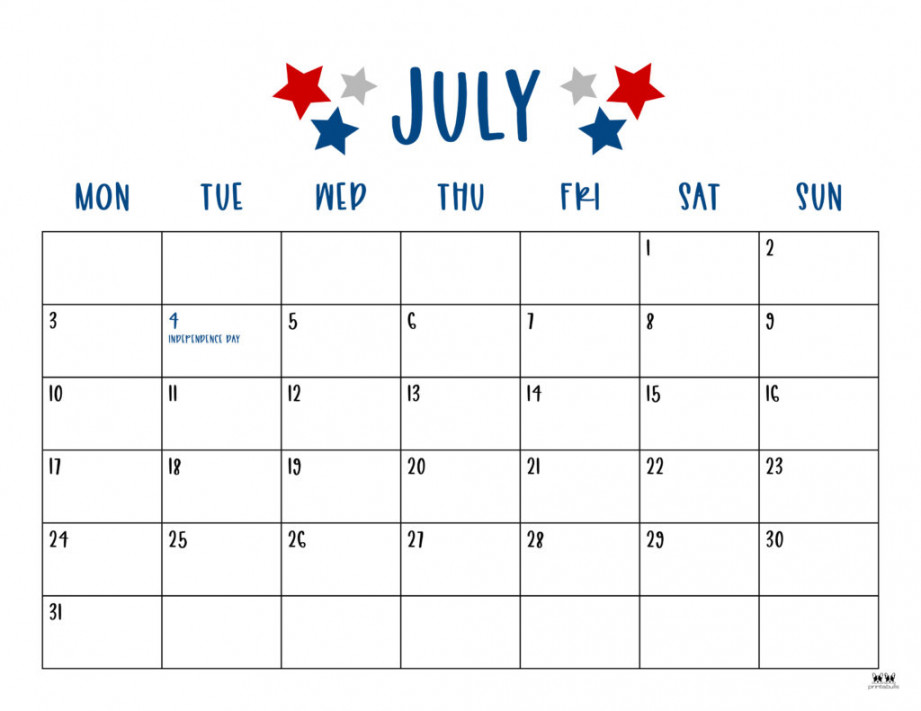 july calendars free printables printabulls 1